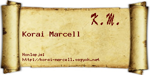 Korai Marcell névjegykártya
